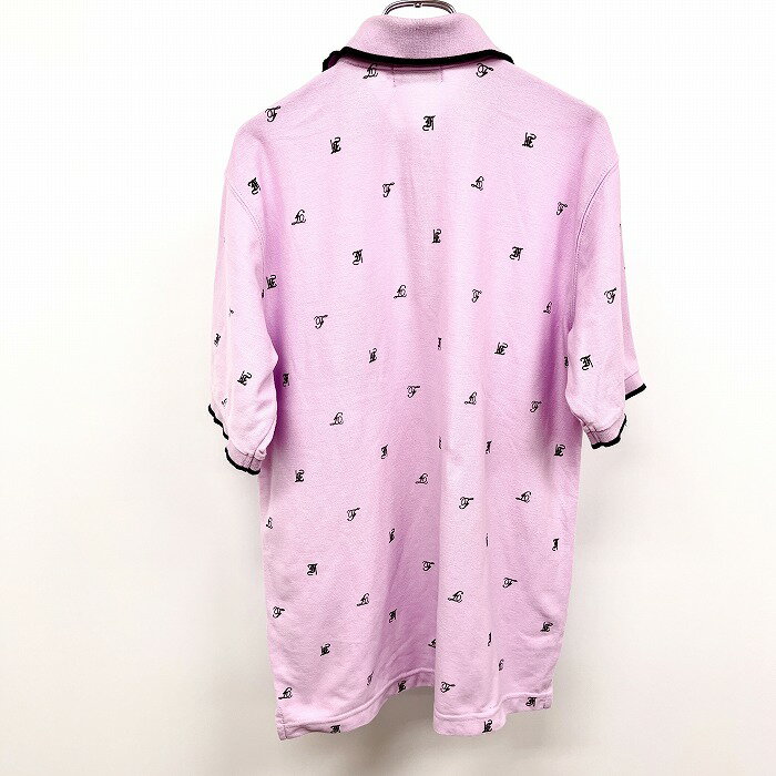 【明日11/04(火)20:00〜11/11(火)01:59まで＼11月お買い物マラソン／100円〜2,000円OFFクーポン配布中】【中古】FILA フィラ M メンズ 男性 ポロシャツ 鹿の子 ロゴ柄プリント 胸ポケットと袖にロゴパッチ 半袖 ポリ×綿 ヘザーパープル×ブラック 杢紫