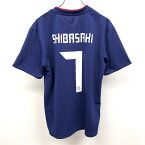 【中古】JFA 公益財団法人日本サッカー協会 OFFICIAL GOODS - M メンズ レプリカシャツ 日本代表 背番号7番 SHIBASAKI 柴崎岳 半袖 ポリ100% 青