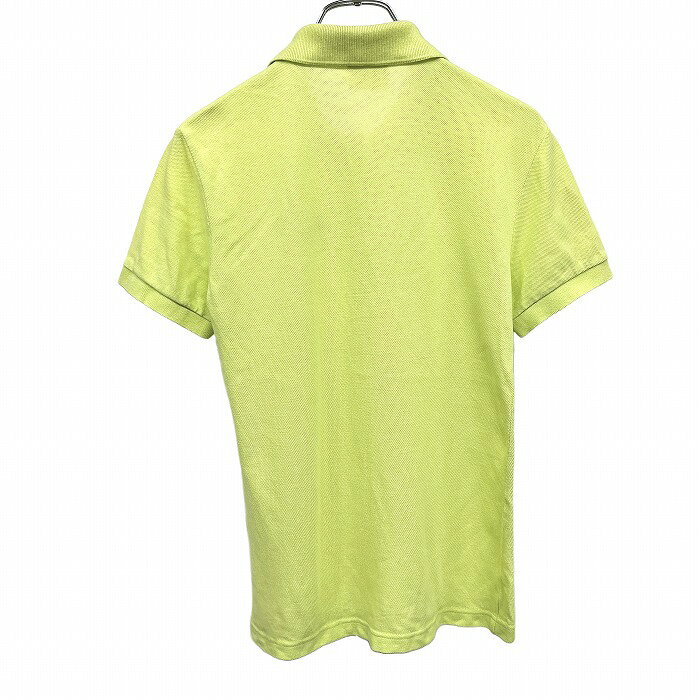 Undo Rowa 楽天市場店の【中古】[印象AB] LACOSTE ラコステ ポロシャツ レディース 42 グリーン 黄緑×赤×青×オレンジ×黄 綿100% ポケット無し 鹿の子 ワニの刺繍 スリムフィット 半袖｜アングル2