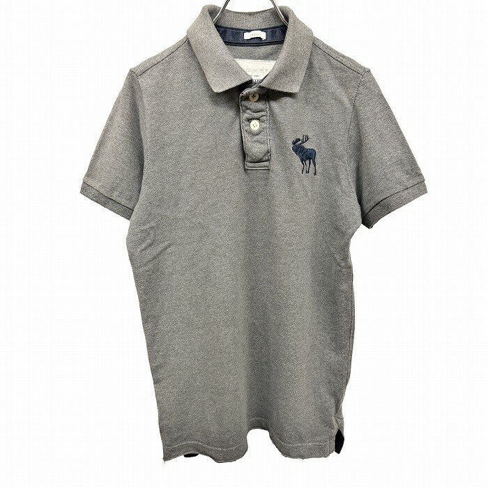 【開催予定＼Black Friday|ブラックフライデー|11/20(木)20時00〜／期間中使える最大2千円OFFクーポン配布中】【中古】アバクロンビーアンドフィッチ Abercrombie＆Fitch ポロシャツ 鹿の子 刺繍 ビッグムース 半袖 綿100% S ヘザーグレー レディース