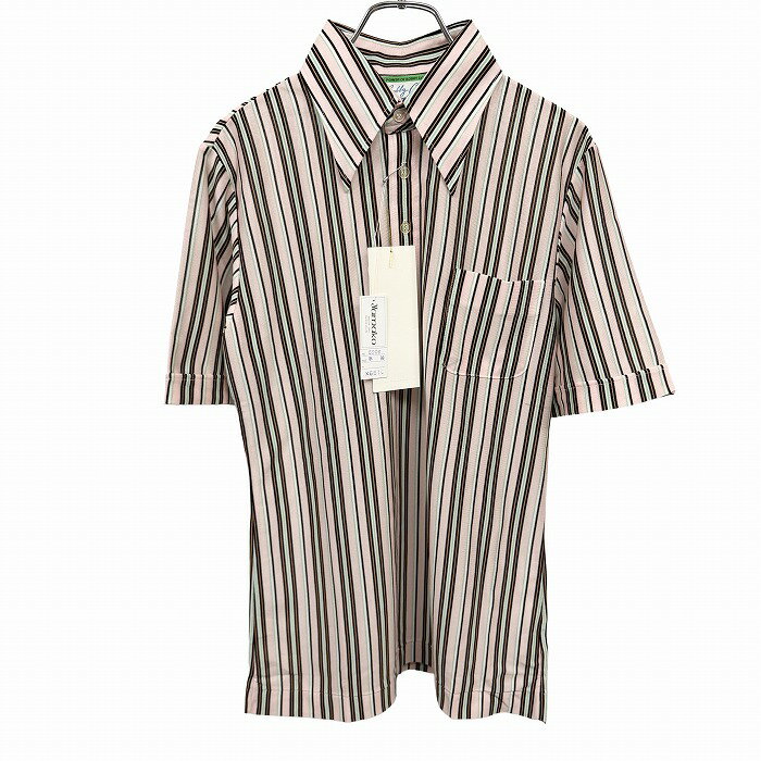 【全品ポイント10倍|開催中|～2/23(月)01:59＼2月後半お買い物マラソン／100円～2,000円OFFクーポン配布中】ボビーコール 【新品/訳アリ】 ゴルフ 薄手 ポロシャツ ストライプ 半袖 アセテート×ナイロン M ピンク ピンク×緑×黒×茶×白 メンズ