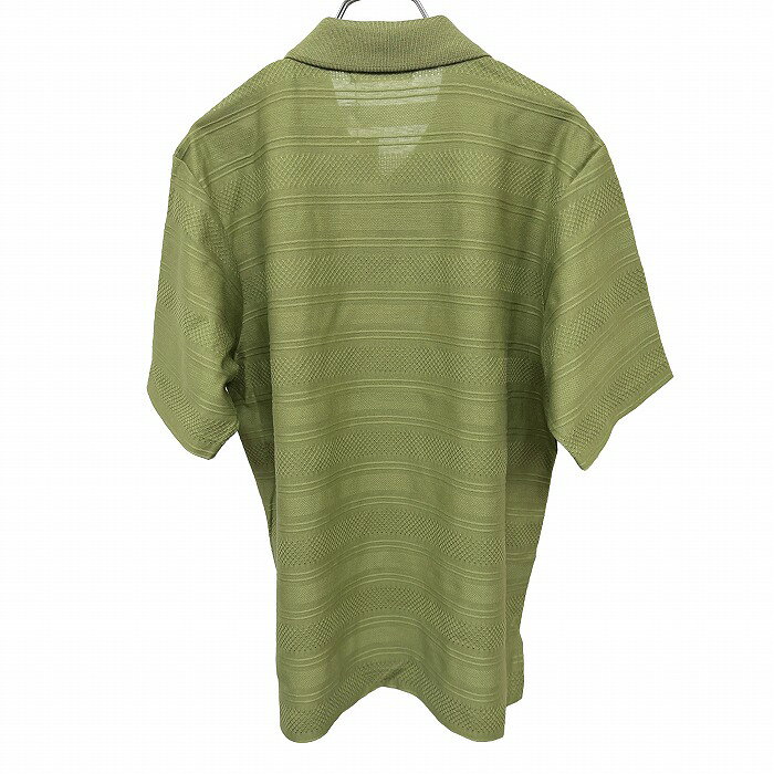 Undo Rowa 楽天市場店の【新品】[印象N] Marisa Christina NEW YORK ポロシャツ レディース L グリーン 緑 綿100% ポケット無し 裾の両側にスリット ボーダー部分の生地が若干メッシュ系 半袖｜アングル2
