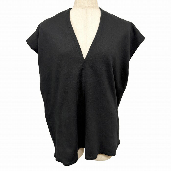 乐天商城 - 【新品】[印象N] ZARA ザラ カットソー / プルオーバー レディース M ブラック 黒 綿×ポリ キモノスリーブ Vネック 無地 センターシーム