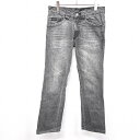 【中古】Calvin Klein Jeans カルバンクライン ジーンズ 74.5 メンズ デニム フレアパンツ 若干ブーツカット ジーンズ 鹿革パッチ 綿100% 黒系