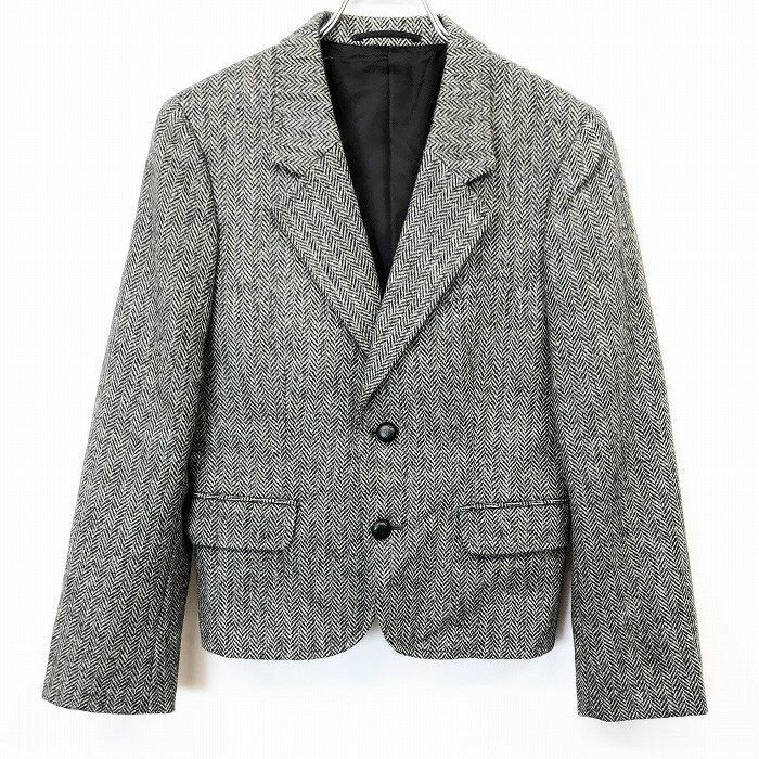 Wool - 【中古】[印象A] J.PRESS ジェイプレス テーラードジャケット 起毛 背抜き裏地 ニューウール100% [B82/H90/T155/L52] 黒×グレー×オフホワイト レディース