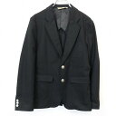 【中古】JOURNAL STANDARD - S レディース(メンズ?) テーラードジャケット 背抜き裏地 少し硬めの生地感 無地 野球ボールのボタン ポリ×綿 黒