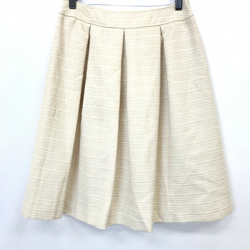 【新品】milli de l'air ミリデレール 2 レディース 女性 ボックスプリーツスカート 裏地付き ひざ丈 ベージュ系×ホワイト×ラメゴールド 【新品】milli de l'air ミリデレール 2 レディース 女性 ボックスプリーツスカート 裏地付き ひざ丈 ベージュ系×ホワイト×ラメゴールド