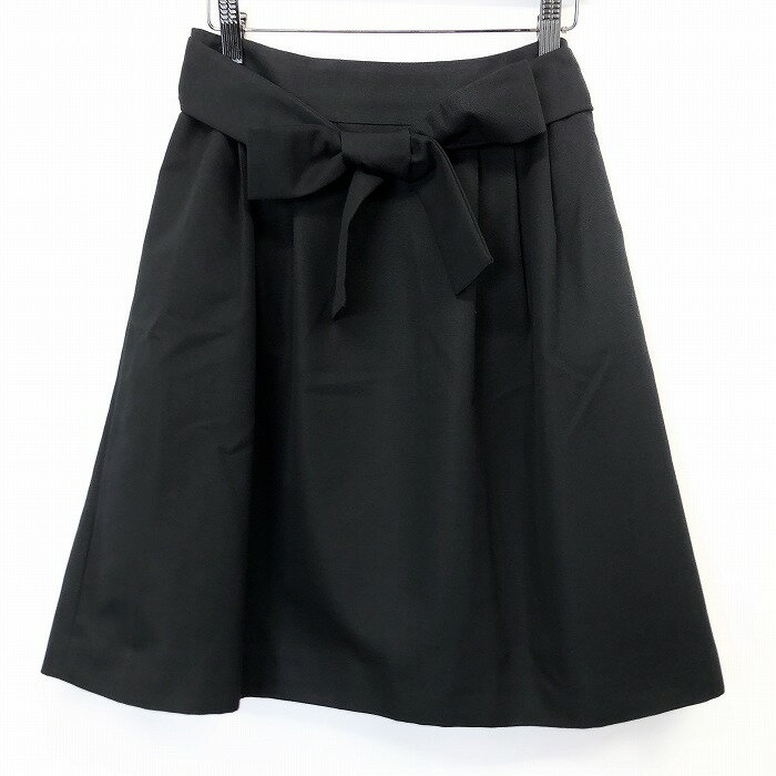 Rakuten - 【スーパーSALE★半額★対象商品】【中古】[印象A] UNITED ARROWS ユナイテッドアローズ 台形タックスカート レディース 38 ダークネイビー (黒？) ウール×シルク 裏地付き 無地 ひざ丈