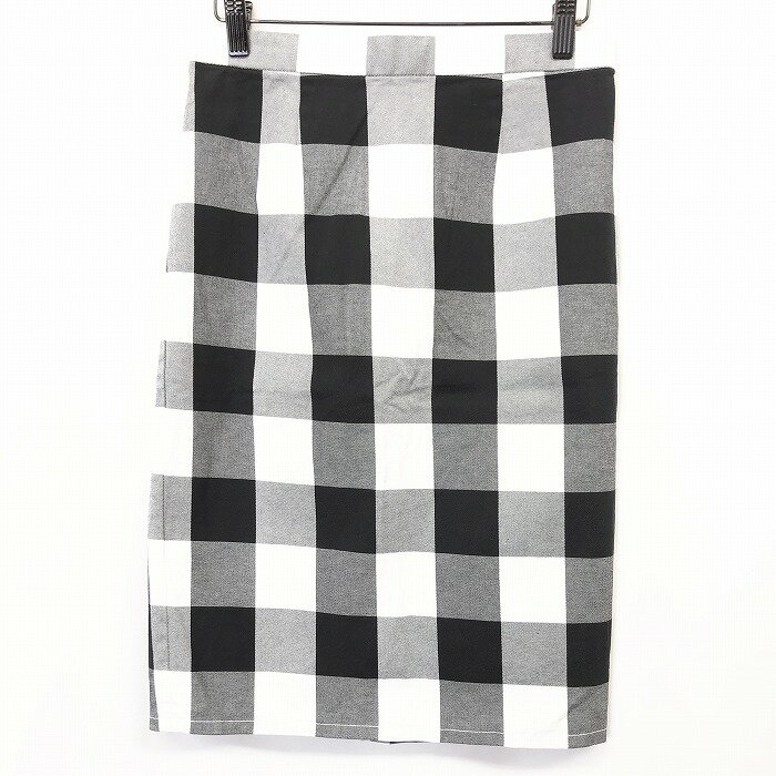 Rakuten - 【スーパーSALE★35%OFF★対象商品】【新品】[印象N] ROPE PICNIC ロペピクニック ストレッチタイトチノチェックスカート レディース 38 ブラック 黒 綿×ポリウレタン 裏地無し ひざ丈