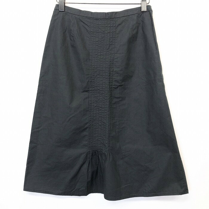 【楽天スーパーSALE＼☆★半額★☆／対象商品】【中古】[印象AB] ROPE PICNIC ロペピクニック スカート レディース 38 ブラック 黒 綿100% 薄手 Aライン シャツ生地 裏地無し ピンタック ひざ丈 undo-rowa-10046415 Undo Rowa 楽天市場店 サンプル画像2