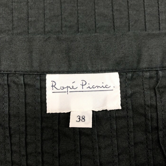 【楽天スーパーSALE＼☆★半額★☆／対象商品】【中古】[印象AB] ROPE PICNIC ロペピクニック スカート レディース 38 ブラック 黒 綿100% 薄手 Aライン シャツ生地 裏地無し ピンタック ひざ丈 undo-rowa-10046415 Undo Rowa 楽天市場店 サンプル画像3