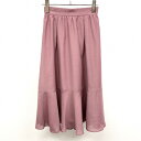 【中古】PROPORTION BODY DRESSING - XS (1) レディース 薄手 フレアスカート 裏地付き 無地 ウエストギャザー ロング ポリ100% ベイクドピンク系(4)
