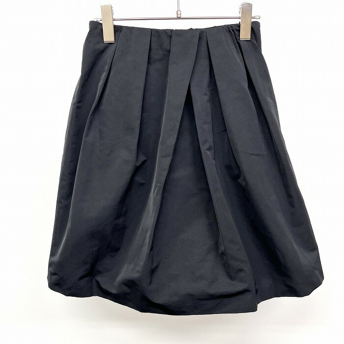 【開催予定＼Black Friday|ブラックフライデー|11/20(木)20時00～／期間中使える最大2千円OFFクーポン配布中】【中古】ストロベリーフィールズ STRAWBERRY-FIELDS スカート ひざ丈 ウエストタック 裏地付き 無地 日本製 ポリ100% 2 ダークネイビー レディース