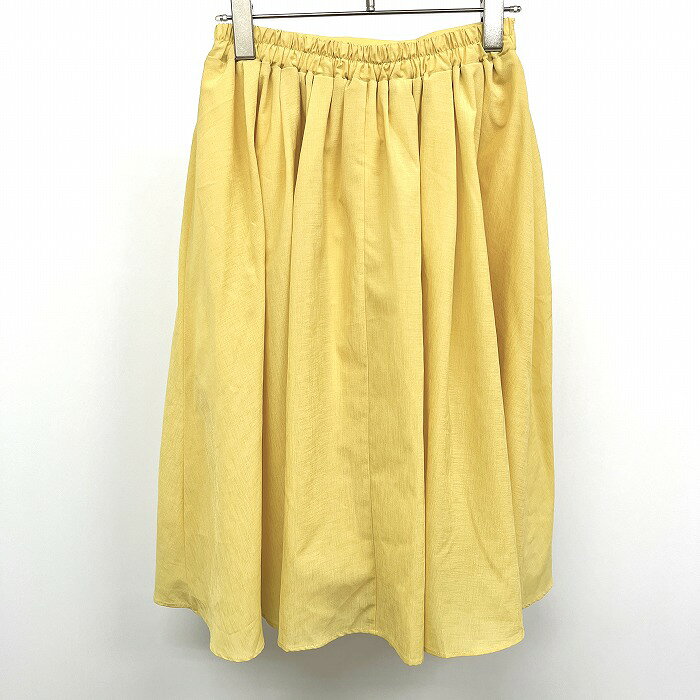 【新品/訳アリ】[印象NB] ROPE PICNIC ロペピクニック フレアスカート レディース 38 イエロー 黄色 ポリ100% ウエストギャザー ファスナーなど無し 薄手 裏地付き 無地 undo-rowa-10056900 Undo Rowa 楽天市場店 サンプル画像2