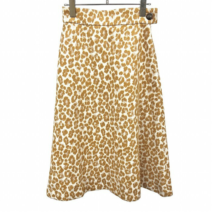 【当店限定SALE＼☆★半額★☆／対象商品】【中古】[印象A] JILL STUART ジルスチュアート スカート レディース S ブラウン 茶 綿×ポリ×レーヨン ウエストゴム サイドファスナー 微起毛 Aライン 裏地付き ヒョウ柄 レオパード レパード