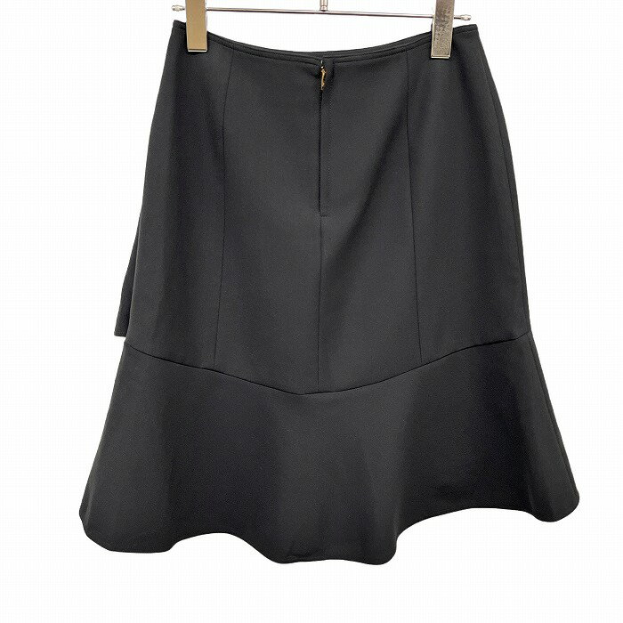 【中古】スピックアンドスパン Spick ＆ Span チューリップスカート 裏地付き 無地 日本製 ポリエステル×レーヨン×ポリウレタン 36 黒 レディース