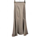 エミプラス 【新品/訳アリ】emi+ ハイウエスト マーメイドスカート 裏地無し ポリエステル×ポリウレタン S グレーベージュ系 レディース