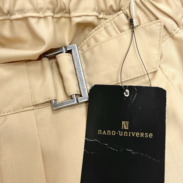 【新品】[印象N] nano・universe ナノユニバース スカート レディース F ベージュ ポリ×レーヨン サイドファスナー 若干薄手 フロントプリーツ 膝下丈 裏地無し 無地 undo-rowa-10060717 Undo Rowa 楽天市場店 サンプル画像3