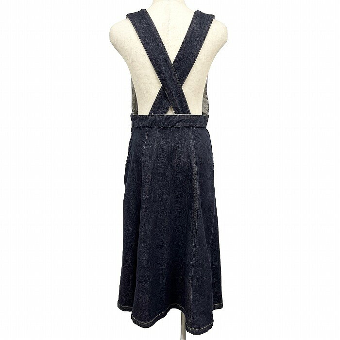 【中古】[印象AB] ROPE PICNIC ロペピクニック ジャンパースカート レディース 38 ネイビー 紺 綿×ポリエステル×ポリウレタン ストレッチ 裏地無し サイドファスナー 前ポケットあり 後ろポケット無し デニム 肩紐 ロング Aライン 無地 undo-rowa-10063844 Undo Rowa 楽天市場店 サンプル画像3
