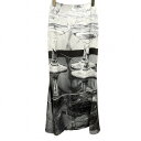 メルトザレディ 【新品/訳アリ】 マーメイドスカート ロング タイト ワイングラスプリント 裏地付き ポリなど S グレー系 レディース