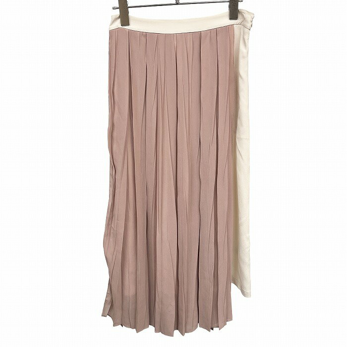 【本日02/04(水)20:00〜02/10(火)01:59まで＼2月お買い物マラソン／100円〜2,000円OFFクーポン配布中】セミクチュール 【新品】 シフォン ロングスカート 裏地無し 無地 アセテート×シルク 40 くすみピンク ピンク系×ベージュ レディース(4.0)
