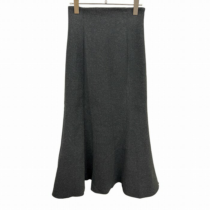 樂天商城 - 【中古】[印象AB] ROPE PICNIC ロペピクニック フレアスカート レディース 36 チャコールグレー ポリ×レーヨン サイドファスナー ポケット無し ベルトループ無し 微起毛 ロング 裏地付き 無地