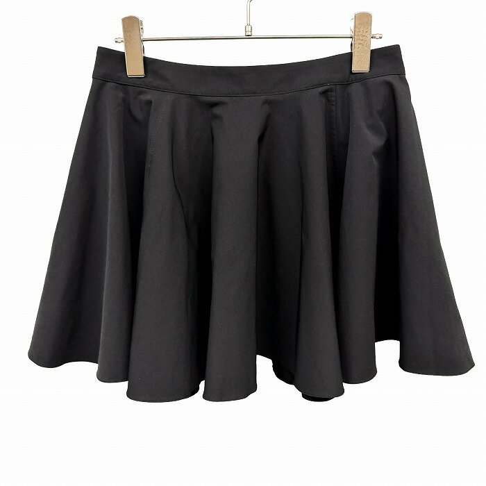 樂天商城 - 【中古】[印象AB] ZARA ザラ ミニスカート / サーキュラースカート レディース SS XS ブラック 黒 ポリエステル×ポリウレタン ベルトループ無し 後ろファスナー フレア 無地 裏地無し