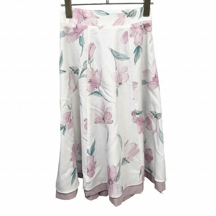 Rakuten - 【新品/訳アリ】[印象NB] tocco closet トッコ フレアスカート レディース M ピンク ピンク×白×緑×くすみピンク ポリ100% ファスナーなど無し 花柄 リバーシブル