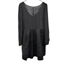 【中古】JILL STUART ワンピース トップが薄手 裏地は袖無し スカートがアラベスク柄 長袖 ポリ×綿×ナイロン×ポリウレタン 2 黒 レディース