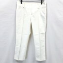 【新品/訳アリ】MICHEL KLEIN ミッシェルクラン 38 レディース テーパードパンツ 無地 綿×ポリエステル×ポリウレタン オフホワイト 白系