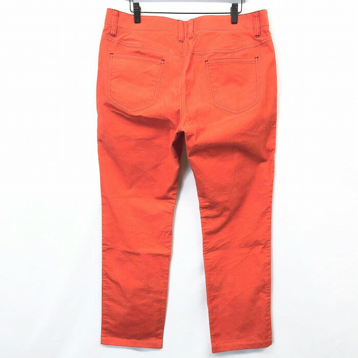 【期間限定特別セール!!＼★30%OFF★／対象商品|〜7月12日(土)09時59分まで】【中古】PUMA プーマ 91 メンズ 男性 ゴルフ コーデュロイ パンツ ジップフライ ロゴ刺繍 ロング 綿×ポリエステル×ポリウレタン ネオンオレンジ