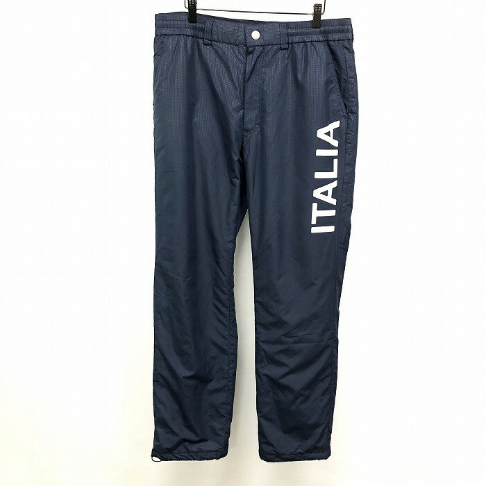 Rakuten - 【スーパーSALE★35%OFF★対象商品】【中古】[印象AB] FILA GOLF フィラゴルフ パンツ メンズ LL ネイビー 紺 ポリ100% ジップフライ 中綿 少しテーパード 千鳥格子 裾に調節ゴム プリント