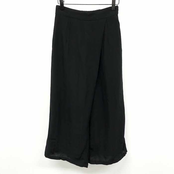 Rakuten - 【スーパーSALE★半額★対象商品】【新品】[印象N] LEPSIM レプシィム ワイドパンツ レディース M 黒 レーヨン×ポリ 薄手 クロップド 裏地付き 無地 サイドファスナー