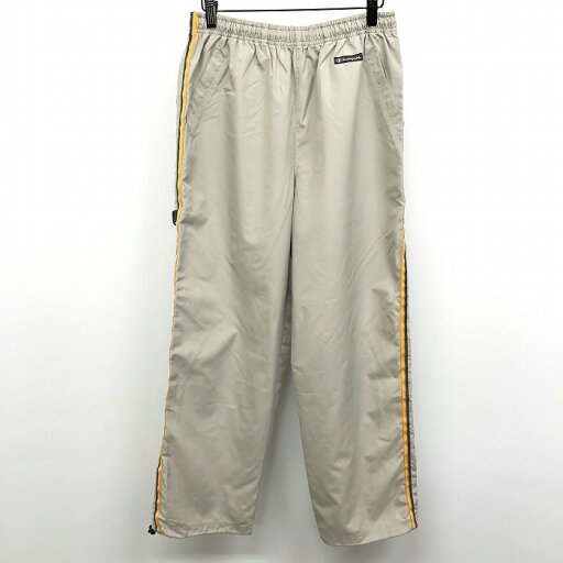 【中古】Champion チャンピオン L メンズ 薄手 スポーツ パンツ テーパード ウエストにゴムと紐 サイドにストライプテープ ポリ100% グレージュ系 【中古】Champion チャンピオン L メンズ 薄手 スポーツ パンツ テーパード ウエストにゴムと紐 サイドにストライプテープ ポリ100% グレージュ系