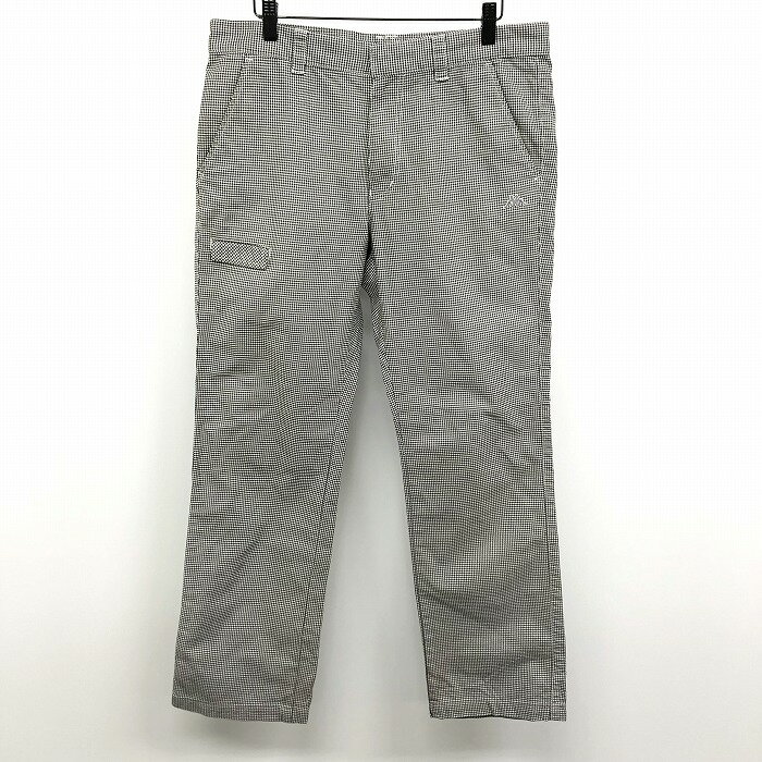 Rakuten - 【スーパーSALE★半額★対象商品】【中古】[印象B] KAPPA カッパ パンツ メンズ 85 ホワイト×ブラック 白×黒 綿×ポリウレタン ストレート 千鳥格子 ロゴ刺繍 Dリング ジップフライ ロング