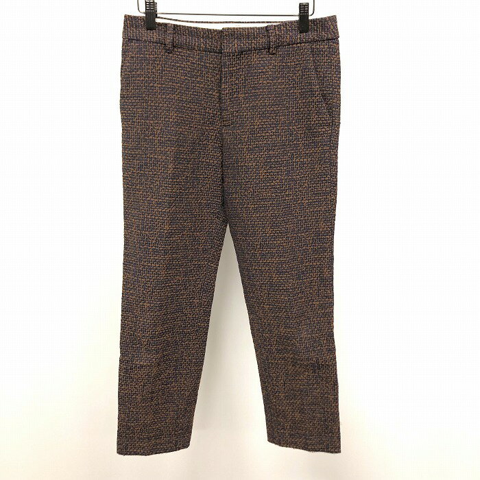 【楽天スーパーSALE限定!! ＼★30%OFF★／対象商品|12月4日(木)20時00分〜12月11日(木)01時59分まで】【中古】TOMORROWLAND - 38 レディース 女性 テーパードパンツ 裏地付き 綿×ポリエステル×ポリウレタン(裏地：キュプラ) ブラウン×ネイビー(4)