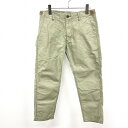 【中古】URBAN RESEARCH DOORS - 36 メンズ テーパードパンツ 無地 ジップフライ ウエストの両サイドにアジャスタベルト 日本製 綿100...