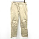 【中古】Dickies ディッキーズ 28 メンズ 男性 チノパンツ ワークパンツ ストレート ジップフライ ロゴパッチ ロング ポリ×綿 ベージュカーキ