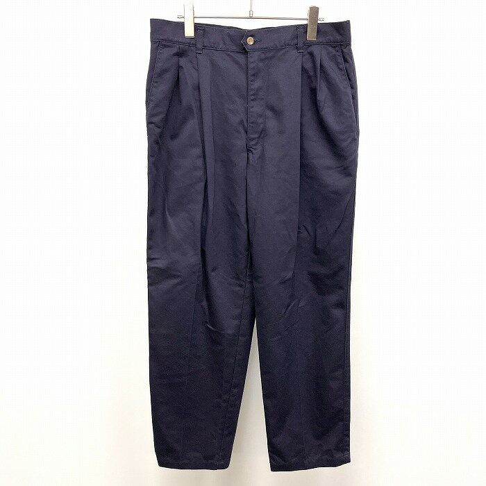 【もうすぐ終了】＼FASHION SPECIAL FAIR 明後日5月21日(火)09:59／最大20 OFFクーポン配布中■□【中古】DOCKERS ドッカーズ 34 メンズ 男性 チノパンツ テーパード 2タック ジップフライ ロゴパッチ ロング 日本製 綿100 コットン ネイビー 紺