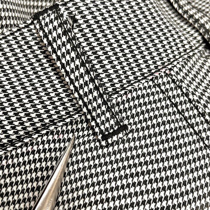 【中古】CLUNK クランク M メンズ ゴルフ パンツ テーパード ストレッチ 千鳥格子 ジップフライ 綿×ポリエステル×ポリウレタン 紺×黒×白