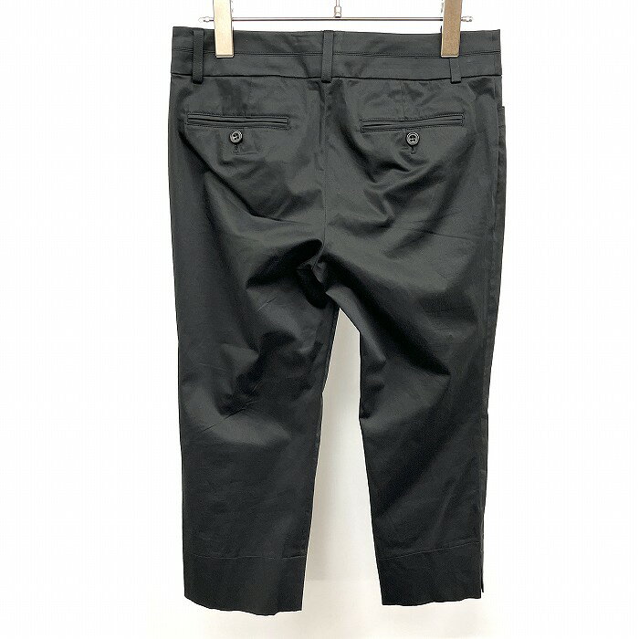 【中古】[印象AB] 23区 ニジュウサンク クロップドパンツ レディース 38(W62-66/H89-93) 黒 綿×ポリウレタン 若干テーパード 裾スリット ストレッチ 無地 ジップフライ undo-rowa-10055572 Undo Rowa 楽天市場店 サンプル画像2