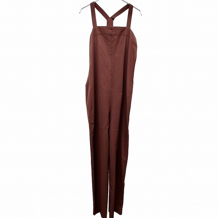 Rakuten - 【スーパーSALE★半額★対象商品】【中古】[印象AB] emmi atelier エミ ハイウエストサロペット レディース M (1) ボルドー キュプラ×綿×ポリウレタン パンツ フロントホック留め 無地