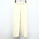 【新品/訳アリ】wb BIGI ダブルビー ビギ 36 レディース パンツ スラックス 裾ダブル 無地 ウール100%(裏地:キュプラ×ポリ) アイボリー