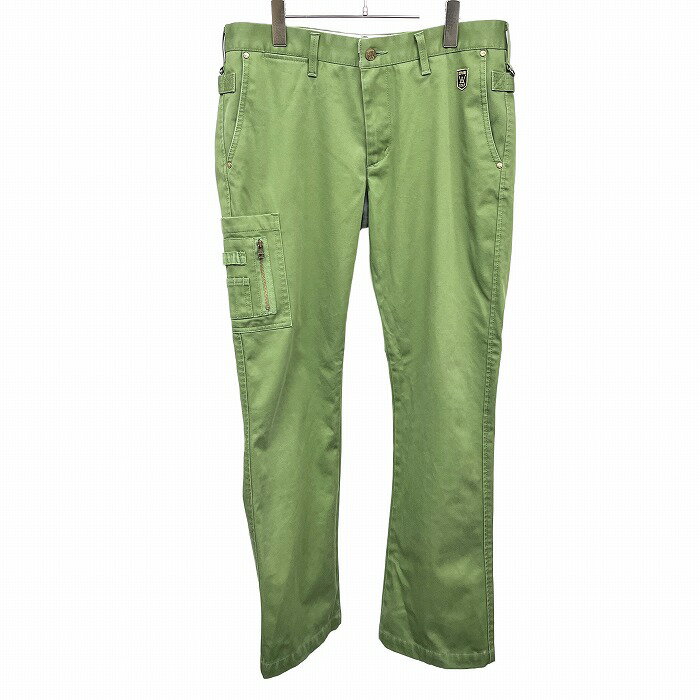 【楽天スーパーSALE限定!! ＼★35%OFF★／対象商品|12月4日(木)20時00分〜12月11日(木)01時59分まで】【中古】エドウィン ゴルフ EDWIN GOLF フレア パンツ 内側が微起毛 ジップフライ Dリング 綿×ポリオレフィン LL XL グリーン 緑 メンズ