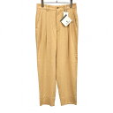 ルイフェロー 【新品】Louis Feraud パンツ テーパード 2タック 無地 ジップフライ 麻×ポリノジック 73 ベージュイエロー系 メンズ