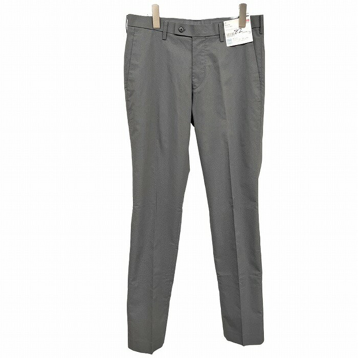 Rakuten - 【スーパーSALE★35%OFF★対象商品】【新品】[印象N] UNIQLO ユニクロ ドライストレッチパンツ メンズ 82cm グレー ポリ100% DRY 千鳥格子 テーパード ジップフライ