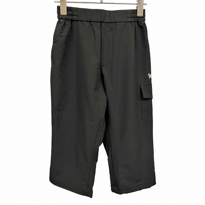 樂天商城 - 【中古】[印象AB] PERSON'S SPORTS パーソンズスポーツ カーゴパンツ レディース S ブラック 黒×赤×シルバー ポリなど ファスナーなど無し クロップド 犬の刺繍 裾に調節ゴム
