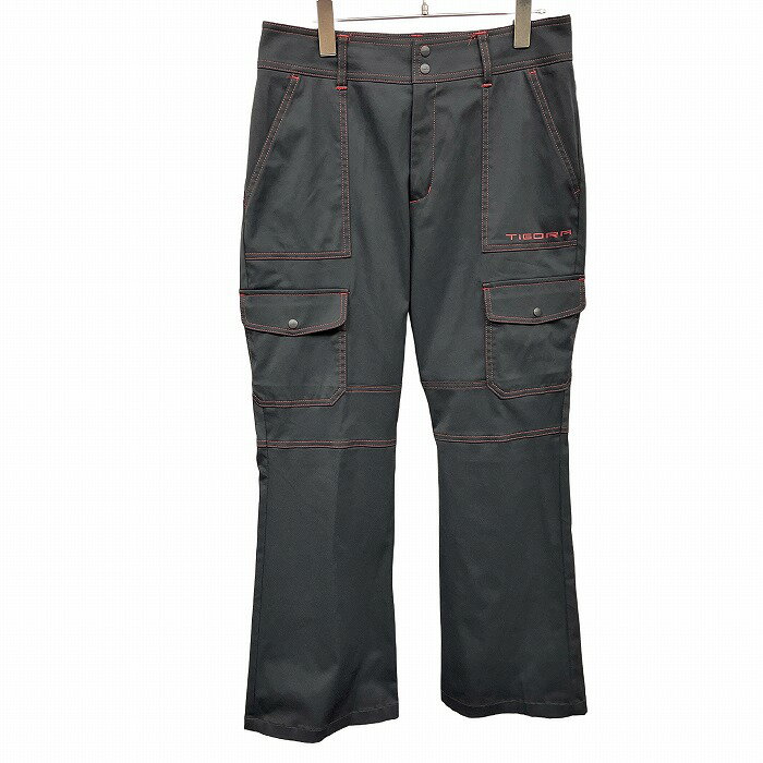 Rakuten - 【スーパーSALE★35%OFF★対象商品】【中古】[印象AB] TIGORA ティゴラ カーゴパンツ レディース 13号 XL LL レッド 赤×黒 ポリエステル×綿×ポリウレタン ジップフライ HAPPY GOLF ゴルフ フレア