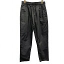 【中古】ディッキーズ Dickies パンツ ウエストゴムと紐 ロゴパッチ 若干テーパード 1タック ファスナーなど無し ポリ×綿 M ブラック メンズ