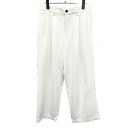 【明後日11/04(火)20:00~11/11(火)01:59まで\11月お買い物マラソン/100円~2,000円OFFクーポン配布中】モノマート 【新品/訳アリ】 ワイド パンツ ひざ上あたりの位置まで裏地付き 1タック 無地 ポリ×レーヨンなど S オフホワイト メンズ